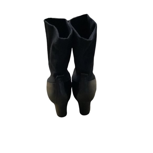 PAUL GREEN Women's Black Leather Almond Toe Block Heel Boots-Size 6 - Picture 8 of 16